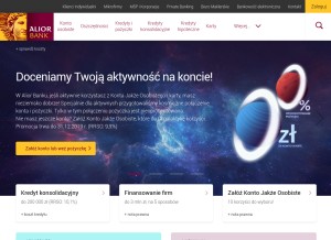 How aliorbank.pl looks like on a tablet such as an iPad.