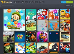 How alisgame.com looks like on a tablet such as an iPad.