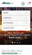 How alitalia.it looks like on a mobile device such as an iPhone.