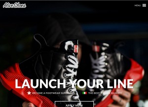 How aliveshoes.com looks like on a tablet such as an iPad.