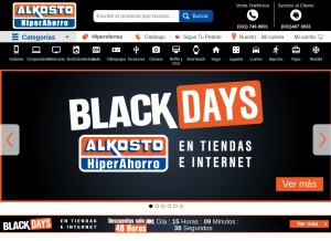 How alkosto.com looks like on a tablet such as an iPad.
