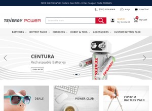 How all-battery.com looks like on a tablet such as an iPad.