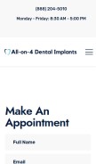 How all-on-4-dentalimplants.com looks like on a mobile device such as an iPhone.