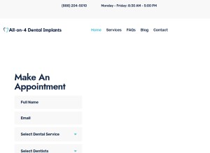 How all-on-4-dentalimplants.com looks like on a tablet such as an iPad.