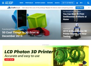How all3dp.com looks like on a tablet such as an iPad.