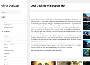 How all4desktop.com looks like on a tablet such as an iPad.