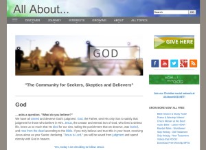 How allaboutgod.com looks like on a tablet such as an iPad.