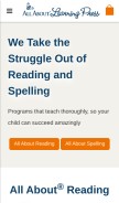 How allaboutlearningpress.com looks like on a mobile device such as an iPhone.