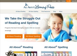 How allaboutlearningpress.com looks like on a tablet such as an iPad.