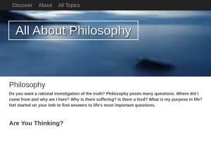 How allaboutphilosophy.org looks like on a tablet such as an iPad.