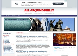 How allaroundphilly.com looks like on a tablet such as an iPad.
