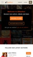 How allauthor.com looks like on a mobile device such as an iPhone.