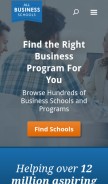How allbusinessschools.com looks like on a mobile device such as an iPhone.