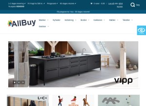 How allbuy.dk looks like on a tablet such as an iPad.