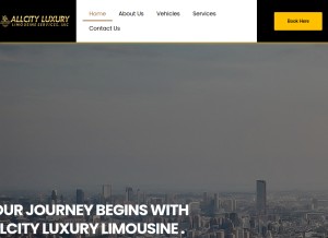 How allcityluxurylimo.com looks like on a tablet such as an iPad.