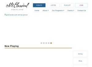 How allclassical.org looks like on a tablet such as an iPad.