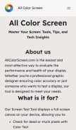 How allcolorscreen.com looks like on a mobile device such as an iPhone.