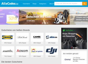 How allecodes.de looks like on a tablet such as an iPad.