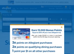 How allegiantair.com looks like on a tablet such as an iPad.