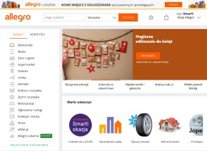 How allegro.pl looks like on a tablet such as an iPad.