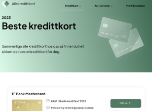 How allekredittkort.org looks like on a tablet such as an iPad.