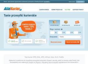 How allekurier.pl looks like on a tablet such as an iPad.