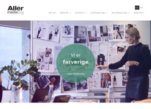 How allermediesalg.dk looks like on a tablet such as an iPad.
