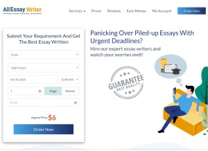 How allessaywriter.com looks like on a tablet such as an iPad.