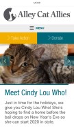 How alleycat.org looks like on a mobile device such as an iPhone.