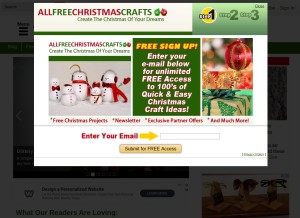 How allfreechristmascrafts.com looks like on a tablet such as an iPad.