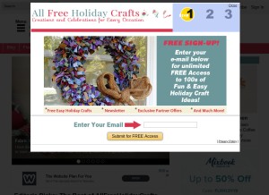 How allfreeholidaycrafts.com looks like on a tablet such as an iPad.