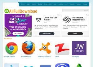 How allfulldownload.com looks like on a tablet such as an iPad.