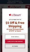 How allheart.com looks like on a mobile device such as an iPhone.