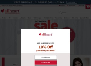 How allheart.com looks like on a tablet such as an iPad.
