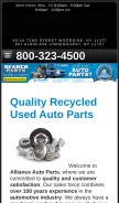How allianceautoparts.com looks like on a mobile device such as an iPhone.