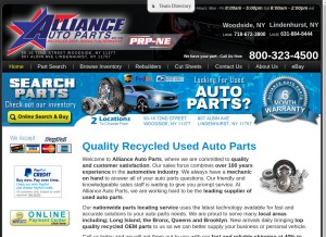 How allianceautoparts.com looks like on a tablet such as an iPad.