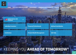 How alliancebernstein.com looks like on a tablet such as an iPad.