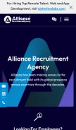 How alliancerecruitmentagency.com looks like on a mobile device such as an iPhone.