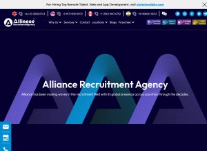 How alliancerecruitmentagency.com looks like on a tablet such as an iPad.