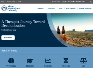 How alliant.edu looks like on a tablet such as an iPad.