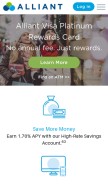 How alliantcreditunion.com looks like on a mobile device such as an iPhone.