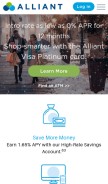 How alliantcreditunion.org looks like on a mobile device such as an iPhone.