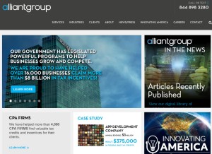 How alliantgroup.com looks like on a tablet such as an iPad.