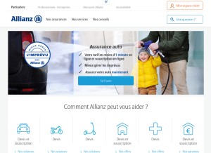 How allianz.fr looks like on a tablet such as an iPad.