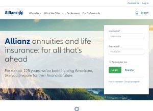How allianzlife.com looks like on a tablet such as an iPad.