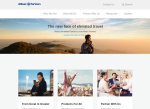 How allianzworldwidepartners.com looks like on a tablet such as an iPad.