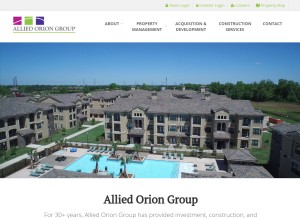 How allied-orion.com looks like on a tablet such as an iPad.