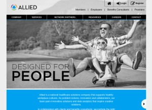 How alliedbenefit.com looks like on a tablet such as an iPad.