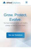 How alliedsolutions.net looks like on a mobile device such as an iPhone.