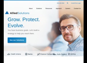 How alliedsolutions.net looks like on a tablet such as an iPad.